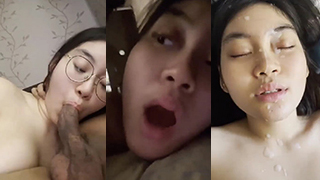 Mahasiswi Amoy Cantik Berkacamata Diguyur Sperma Di Wajah