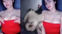 Ariani Seksi Bergaun Merah Menggoda, Remasan Payudara Menggairahkan