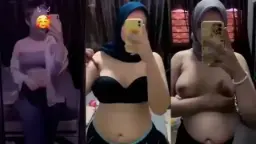 Montok Berhijab Genjot Sensasi Di Depan Cermin
